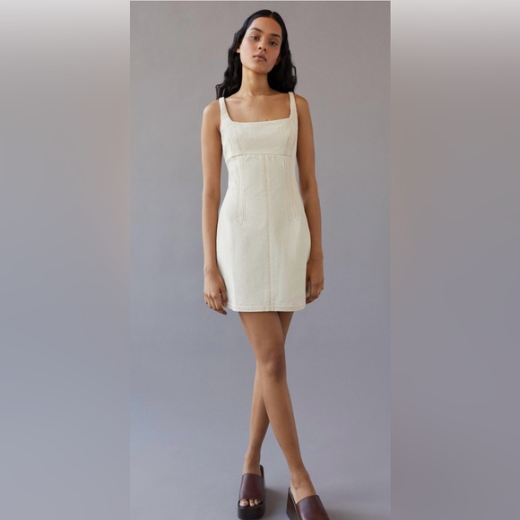 BDG URBAN OUTFITTERS SADIE SEAMED DENIM MINI DRESS!! - Picture 2 of 16